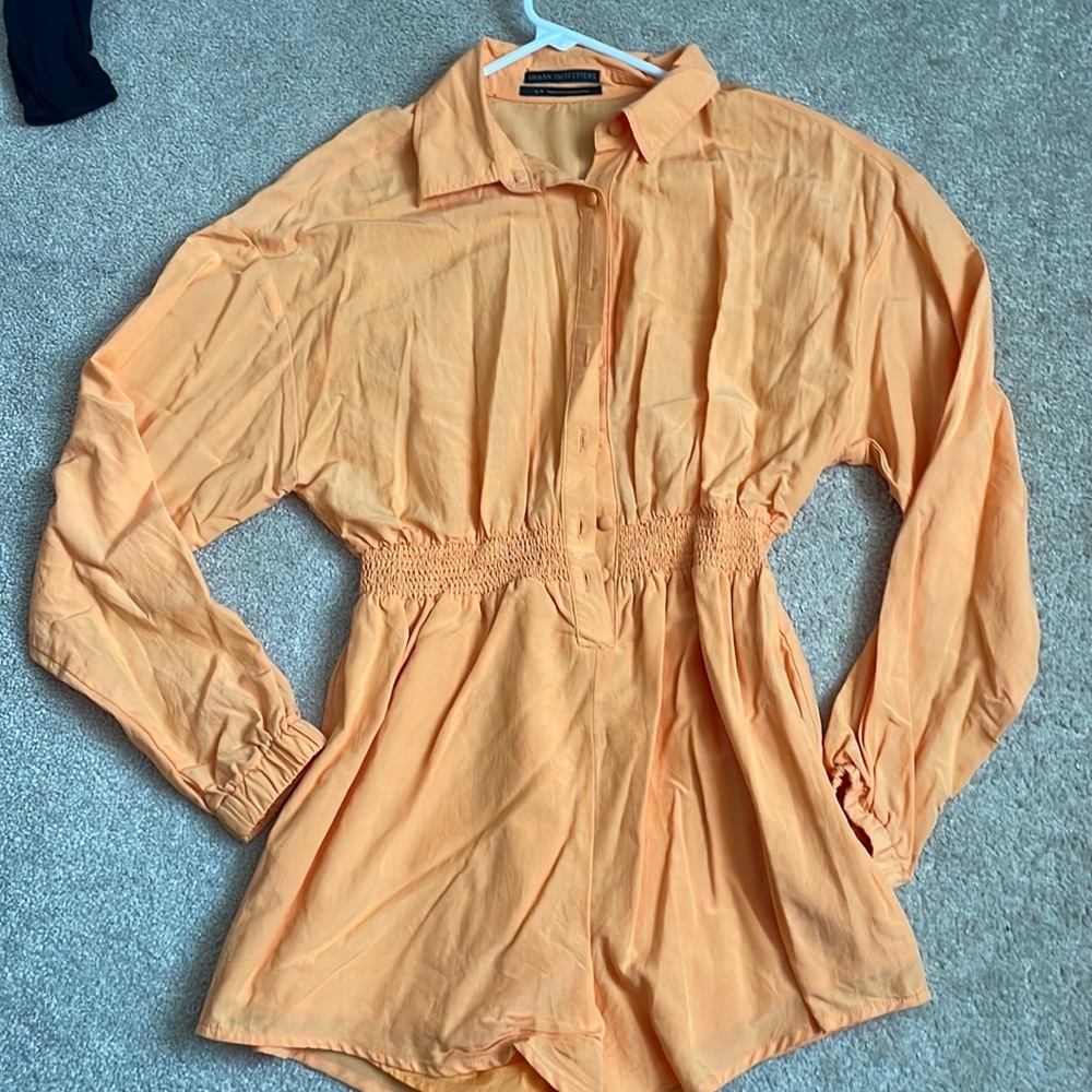 Collared Long Sleeve Button Down Romper - image 1